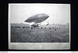 Aeroplano Di Santos-Dumont,a Bagatelle + Attrice Sarah Bernhardt Stampa Del 1906 - Autres & Non Classés