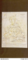 Bretagna Romana Regno Di Flavio Onorio 400 D.C. Carta Geografica Del 1859 Houze - Geographische Kaarten