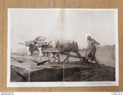 San Francesco Che Canta Lavorando La Terra Quadro Di E. Chartran Stampa Del 1926 - Autres & Non Classés
