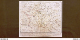 Francia Dopo La Morte Di Re Chlothar I 561 - 613 Carta Geografica Del 1859 Houze - Geographische Kaarten