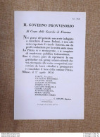 Ordine Del Giorno Del Governo Provvisorio Lombardia Alla Guardia Di Finanza 1848 - Other & Unclassified