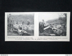 Incidente D'automobili Nei Pressi Di Clermont-Ferrand Stampa Del 1905 - Other & Unclassified