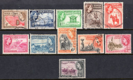 Gold Coast 1952-54 QEII Pictorials Short Set To 5/- Used (SG 149-163) - Gold Coast (...-1957)