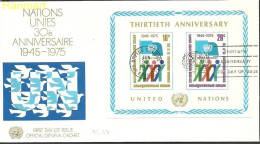 UNO New York 1975 Mi Block6b FDC  (FDC ZS1 UNNbl6b) - ONU