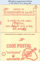 FRANCE - Carnet Conf. 8, Brun-orangé - 1f40 Sabine Rouge - YT 2102 C7 / Maury 426 - Modernos : 1959-…