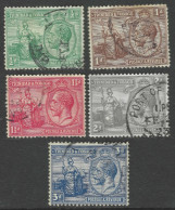 Trinidad & Tobago. 1922-28 KGV. 5 Used Values To 3d. Mult Script CA W/M. SG 218etc. M7025 - Trindad & Tobago (...-1961)