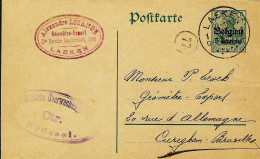 Postkarte "Alexandre LOSANGE" De LAEKEN 23-8-15 à CUREGHEM + Censure BRUSSEL - OC1/25 Governo Generale