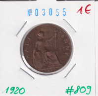 Great Britain 1/2 Penny 1920  Km#809 - C. 1/2 Penny