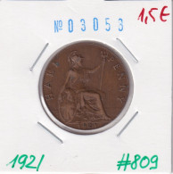 Great Britain 1/2 Penny 1921  Km#809 - C. 1/2 Penny