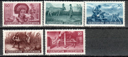 Liechtenstein 167-71  ** MNH – Agriculture 1941 - Unused Stamps