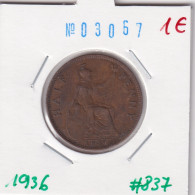 Great Britain 1/2 Penny 1936  Km#837 - C. 1/2 Penny