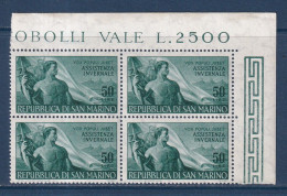 Saint Marin - YT N° 412 ** - Neuf Sans Charnière - 1956 - Nuevos