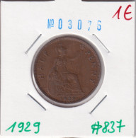 Great Britain 1/2 Penny 1929  Km#837 - C. 1/2 Penny