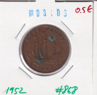 Great Britain 1/2 Penny 1952  Km#868 - C. 1/2 Penny
