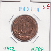 Great Britain 1/2 Penny 1952  Km#868 - C. 1/2 Penny