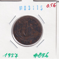 Great Britain 1/2 Penny 1957  Km#896 - C. 1/2 Penny