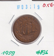 Great Britain 1/2 Penny 1959  Km#896 - C. 1/2 Penny