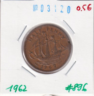 Great Britain 1/2 Penny 1962  Km#896 - C. 1/2 Penny