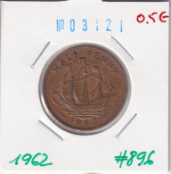 Great Britain 1/2 Penny 1962  Km#896 - C. 1/2 Penny