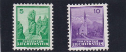 Liechtenstein 1934, Cat. Zumstein 106 /107 ** (Yvert 124a/125a) Papier Gaufré. - Unused Stamps