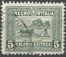 Eritrea Italy Colony - 1928/29 Pittorica C.5 Verde VFU Bella Centratura - Eritrea