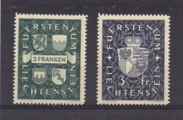 Liechtenstein 1939, Cat. Zumstein 147/48 **. Armoiries. - Unused Stamps