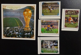 (!) 1985 Mi# Block 199 Perf + Stamp Set  World Cup Soccer 1970-1986 / Aztec Stadium, Mexico City Used - 1986 – Mexico