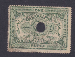 Bahawalpur Princely State Used Courtfee, Revenue, Court Fee, One Rupee - Bahawalpur