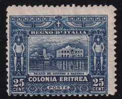 1910/4-Eritrea (MNH=**) 25c. Azzurro Pittorica - Eritrea