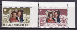 1972-Antartico Britannico (MNH=**) S.2v."25 Anniversario Nozze D'argento Elisabe - Unused Stamps