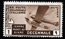 1933-Emissioni Generali (MNH=**) Posta Aerea L.1 Cinquantenario Eritreo - Algemene Uitgaven