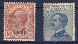 1912-Caso (MNH=**) 10c.+25c. Effige Vittorio Emanuele - Egée (Caso)