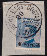 1908-Levante (F=on Piece) 40pa. Su 25c. Con Annullo Completo - European And Asian Offices