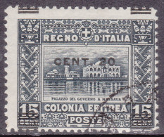 1916-Eritrea (O=used) 20c.su 15c.grigio Nero Con Soprastampa Fortemente Spostata - Eritrea