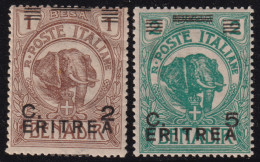 1906/7-Eritrea (MNH=**) 2 Valori 2c.su 1a.+5c.su 2a. - Eritrea