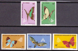 1971-Congo (MNH=**) S.5v.non Dentellati "farfalle" - Neufs