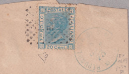 1873-(F=on Piece) REPUBBLICA S. MARINO C 2+punti Su Largo Frammento Affrancato R - Storia Postale