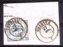 1863-(F=on Piece) TRINITA' C.2 Con Rosetta (27.6) Su Frammento Affrancato Litogr - Storia Postale