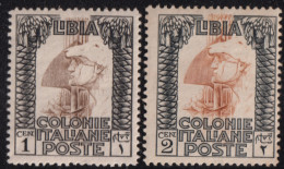 1924-Libia (MNH=**) 1c.+2c. Pittorica - Libya