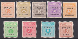 1943-Occupazione Anglo Americana (MNH=**) Serie 9 V. - Anglo-american Occ.: Sicily