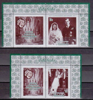 1972-Aitutaki (MNH=**) S.2v."Nozze D'argento Di Elisabetta II" Con Intero Bordo  - Aitutaki