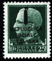 1944-Italia (MNH=**) 25c. Tiratura Di Firenze Posizione N.27 - Neufs