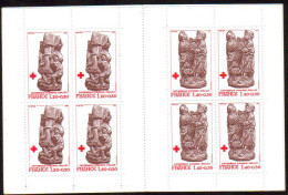 1980-Francia (MNH=**) Libretto Quattro S.8v."pro Croce Rossa,statue Del Coro Del - Gebraucht