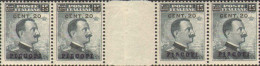 1916-Piscopi (MNH=**) Blocco Di Quattro Esemplari Del 20c.su 15c.grigio Ardesia  - Aegean (Piscopi)