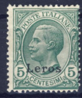 1912-Lero (MNH=**) 5c. Effige Vittorio Emanuele Catalogo Sassone Euro 25 - Egée (Lero)