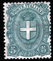 1897-Italia (MNH=**) 5c.Stemma Di Savoia Ben Centrato - Neufs