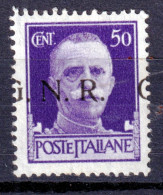 1943 (MNH=**) R.S.I. Imperiale Sopr.G.N.R. Tiratura Brescia 50c. Con Soprastampa - Neufs