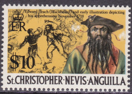 1970-St.Christoforo (MNH=**) S.1v."Storia Dell'isola,pirata Barbanera"catalogo E - Andere-Oceanië