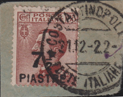 1922-Costantinopoli (F=on Piece) 7,5pi. Su 85c. Con Annullo Completo - European And Asian Offices