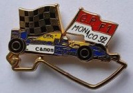 Pin's  Sport  Automobiles  F 1  RENAULT  ELF, GRAND  PRIX  F 1  MONACO  92  Avec  CAMEL, CANON, Labatt's, Bull - F1